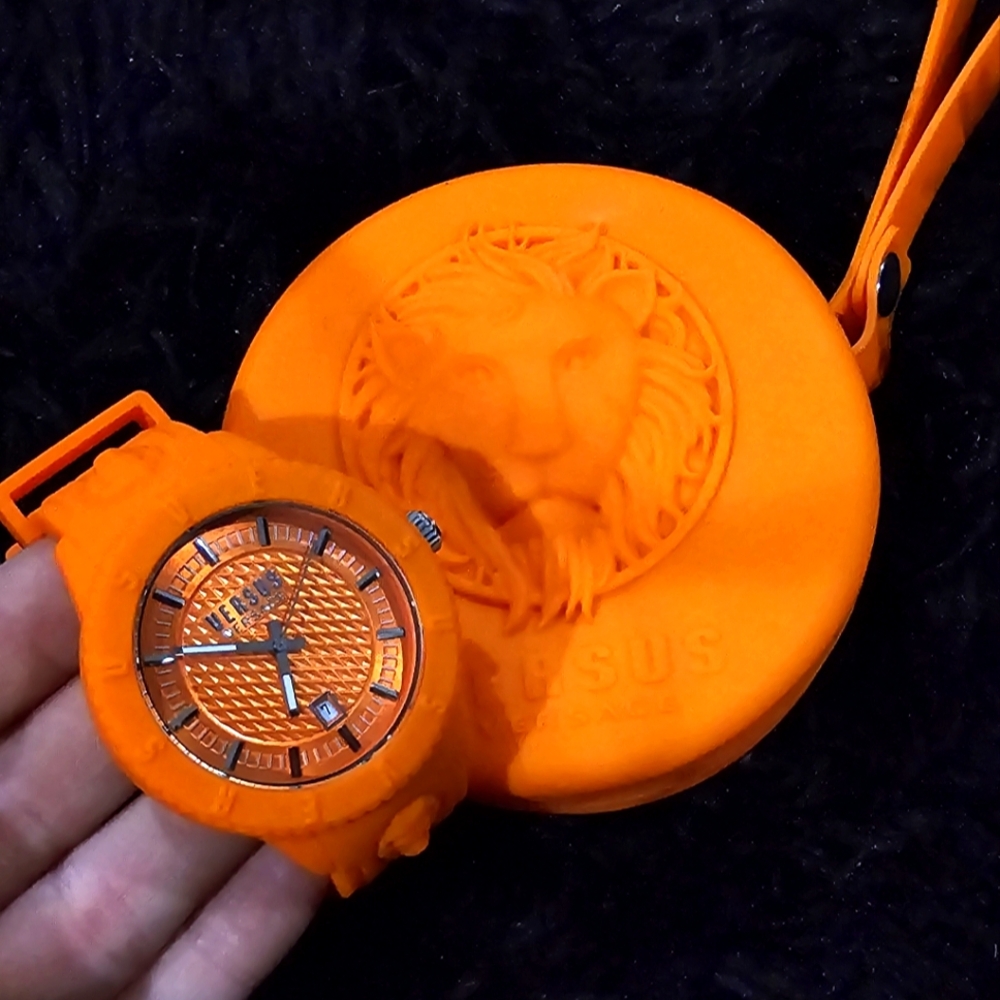 Orange Versace versus watch